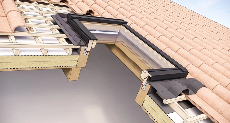 Tetti in legno veneto finestre per tetti velux - particolare costruttivo installazione Finestre per tetti velux - particolare costruttivo installazione - veneta tetti - veneto